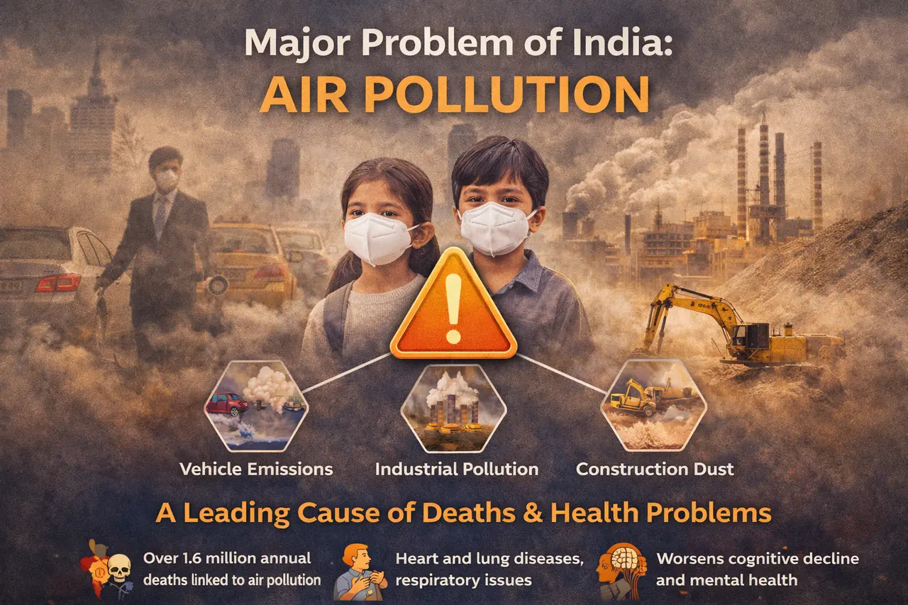 भारत में Air Pollution: बढ़ता खतरा, कारण, असर और समाधान