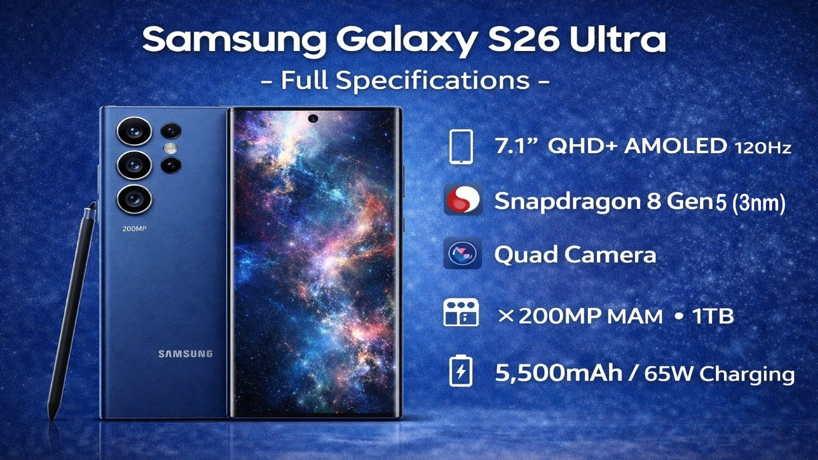 Samsung Galaxy S26 Ultra – Full Specifications